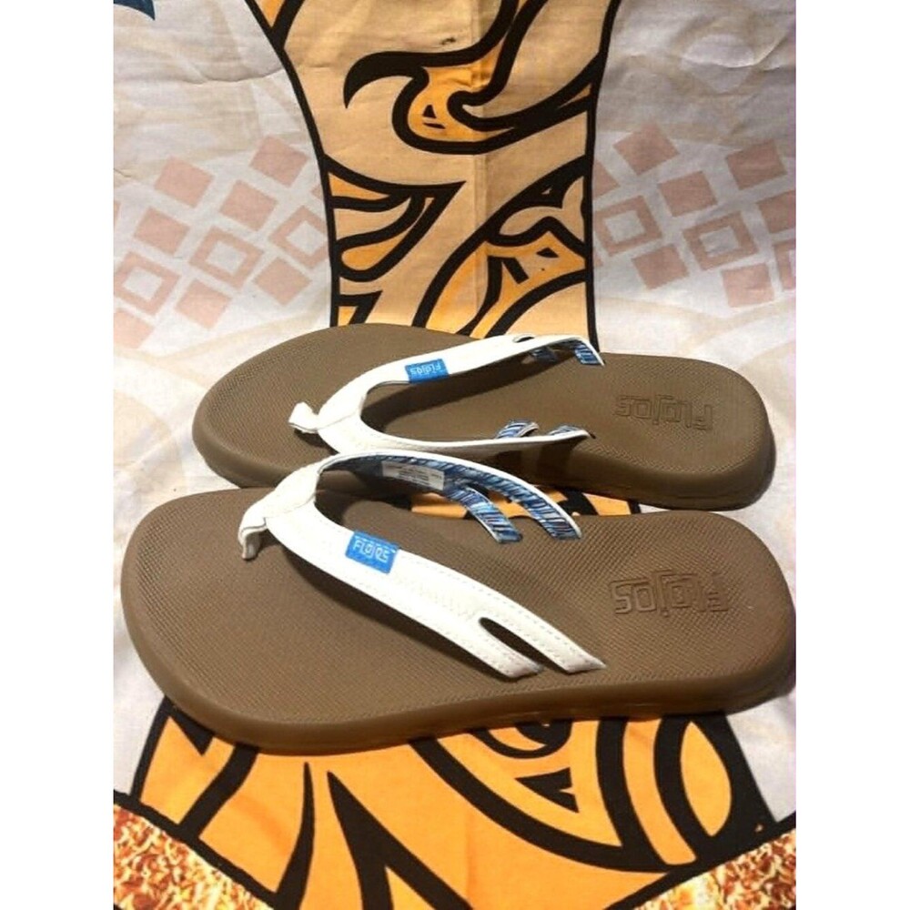 Flojos Women’s Flip‑Flop Sandals • Size 7 • White Strap • New Without Tags